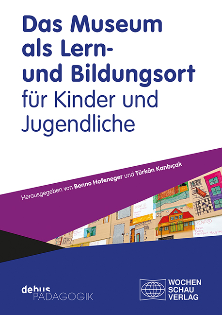 Buchcover, farbige Streifen in violett und dunkelblau, die sich treffen und ein Foto von gemalten Häusern