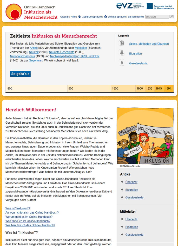 Ein Screenshot mit Texten und einem Bild mit Menschen mit Schildern in der Hand.