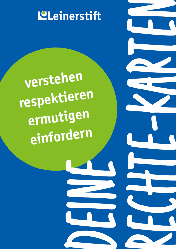 Blaues Deckblatt mit Schrift und Logo.