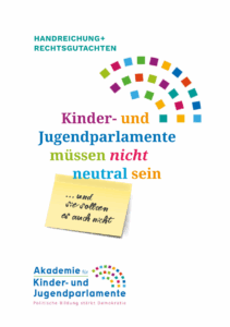 Ein Deckblatt mit bunten Icons, die eine Sitzordnung im Parlament zeigen sollen.