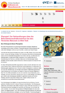 Eine Website mit einem Planspiel zu der UN-Behindertenrechtskonvention.