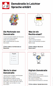 © Landeszentrale für politische Bildung Baden-Württemberg Screenshot mit Themen und Erklärbildern
