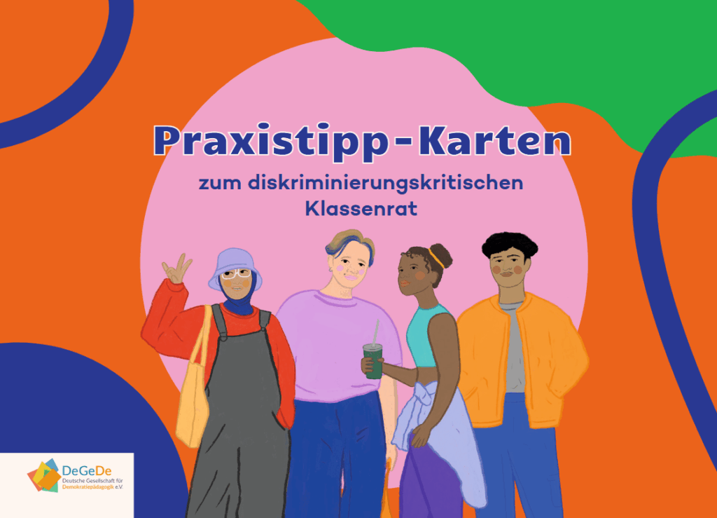 Junge Menschen vor einem bunten Hintergrund