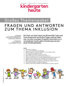 Kinder mit und ohne Beeinträchtigungen bewegen sich und spielen miteinander.
