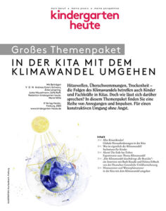 © kindergarten heute; Umschlaggestaltung: Röser Media, Karlsruhe / Illustration: Eva Seelbach, Freiburg Eine Grafik mit der Erde, der Sonne und der Erdatmosphäre.