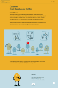 Screenshot der Website mit Erklärvideo und Texten.