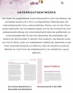 Screenshot mit Logo und Teasern der Unterrichtsentwürfe