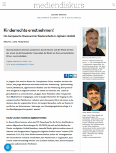 © Freiwillige Selbstkontrolle Fernsehen (FSF) e.V. Screenshot des Webartikels Kinderrechte verteidigen mit Fotos der Autoren