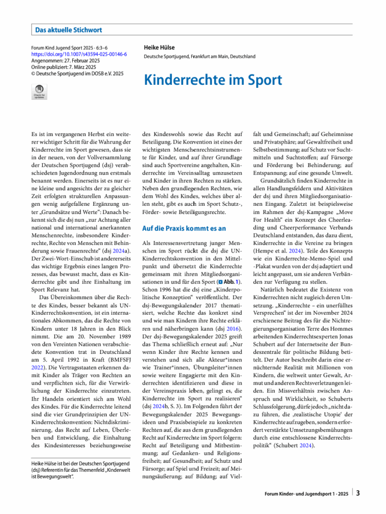 Erste Seite des Fachartikels mit Text