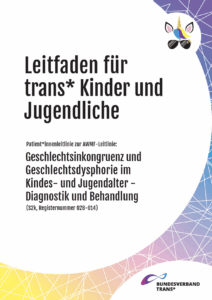 © Bundesverband Trans* e.V.; Lizenz: CC BY-ND 4.0 Deckblatt für den Leitfaden mit Titel und Logo.