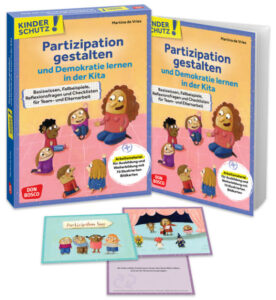Kinder sitzen mit einer Erzieherin im Kreis und sprechen miteinander.
