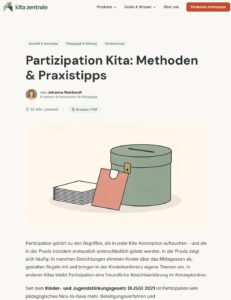 © Kita Zentrale Screenshot der Website mit einer verschließbaren Box für eine Wahl.