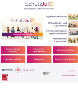 Screenchot mit Bildern von verschiedenen Orten der Kinder- und Jugendarbeit.