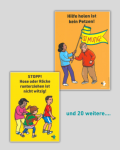 Poster, die junge Menschen auf ihre Rechte aufmerksam machen.