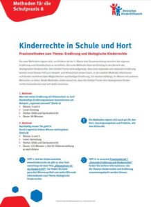 © Deutsches Kinderhilfswerk e.V. Deckblatt der Praxismethode mit Text und Logo.